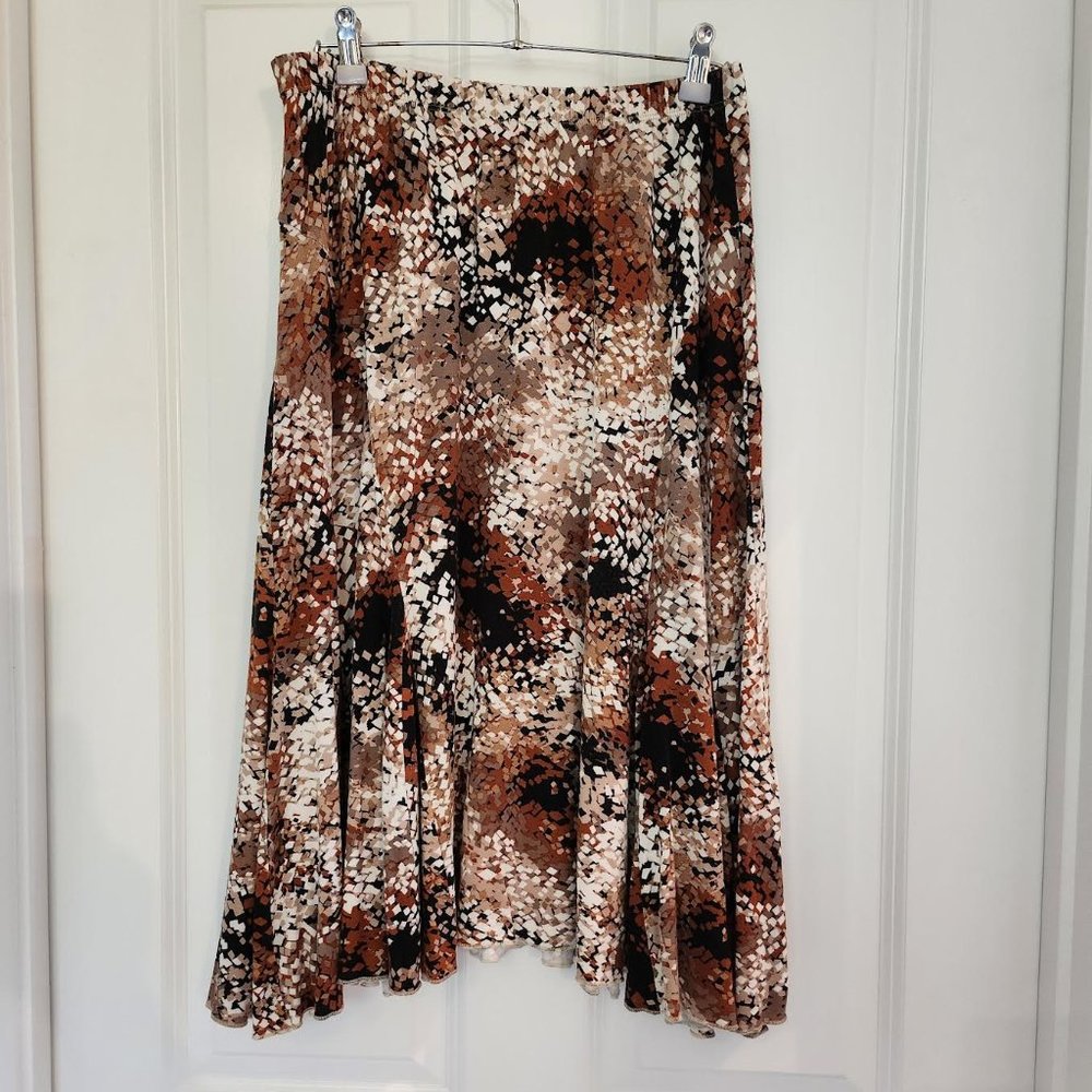 Coldwater Creek Patterned Flared Maxi skirt.  EUC Petite Medium (10-12)